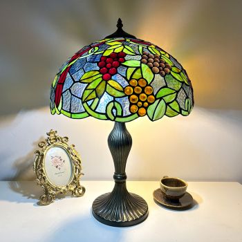 LongHuiJing Tiffany Stained Glass Table Lamp Dragonflys Vintage Bedroom Desk Lamp Turkish Mediterranean Table Light Beds